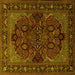 Square Persian Yellow Traditional Rug, tr2020yw