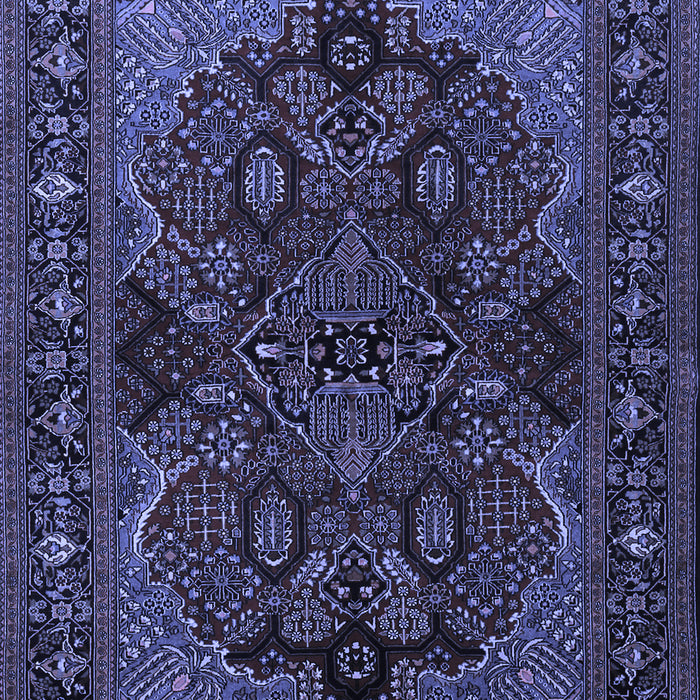Machine Washable Persian Blue Traditional Rug, wshtr2020blu