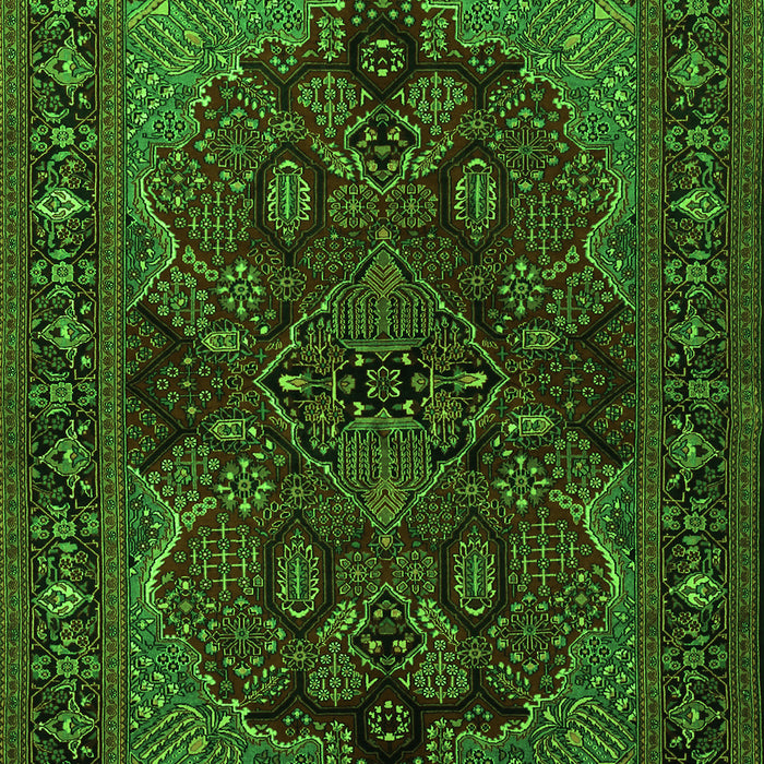 Serging Thickness of Machine Washable Persian Green Traditional Area Rugs, wshtr2020grn