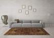 Machine Washable Persian Brown Traditional Rug in a Living Room,, wshtr2020brn