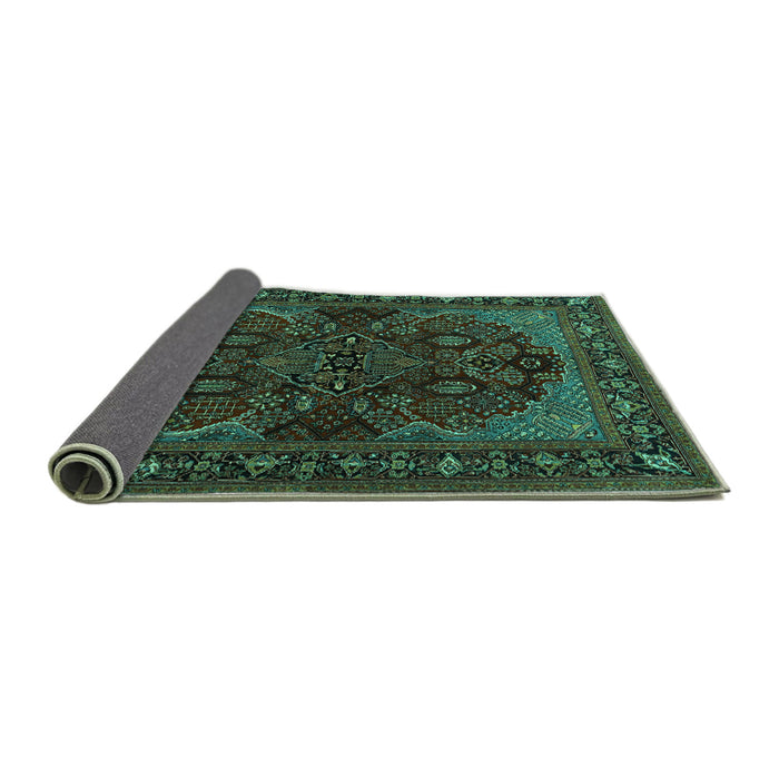 Sideview of Persian Turquoise Traditional Rug, tr2020turq