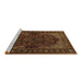 Sideview of Machine Washable Persian Brown Traditional Rug, wshtr2020brn