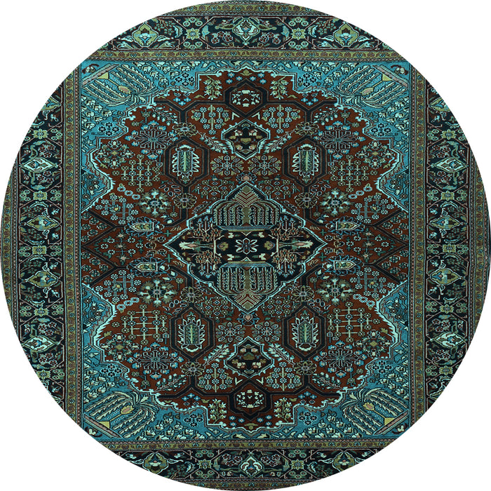 Round Persian Light Blue Traditional Rug, tr2020lblu