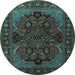 Round Persian Light Blue Traditional Rug, tr2020lblu