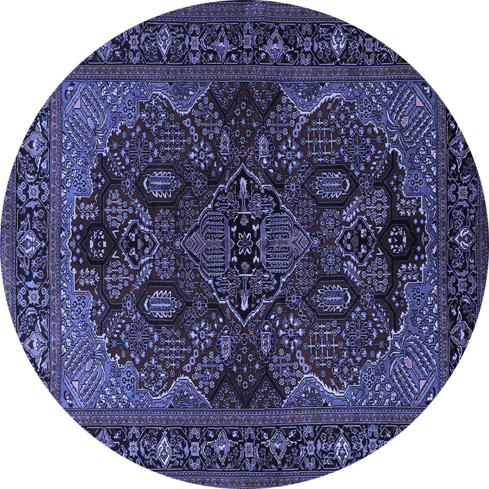 Round Persian Blue Traditional Rug, tr2020blu