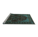 Sideview of Machine Washable Persian Light Blue Traditional Rug, wshtr2020lblu