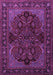 Machine Washable Persian Purple Traditional Area Rugs, wshtr2020pur