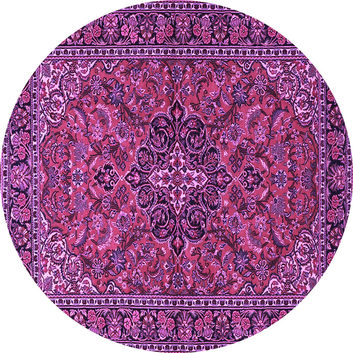 Round Persian Purple Traditional Rug, tr2021pur