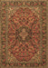 Machine Washable Persian Brown Traditional Rug, wshtr2021brn