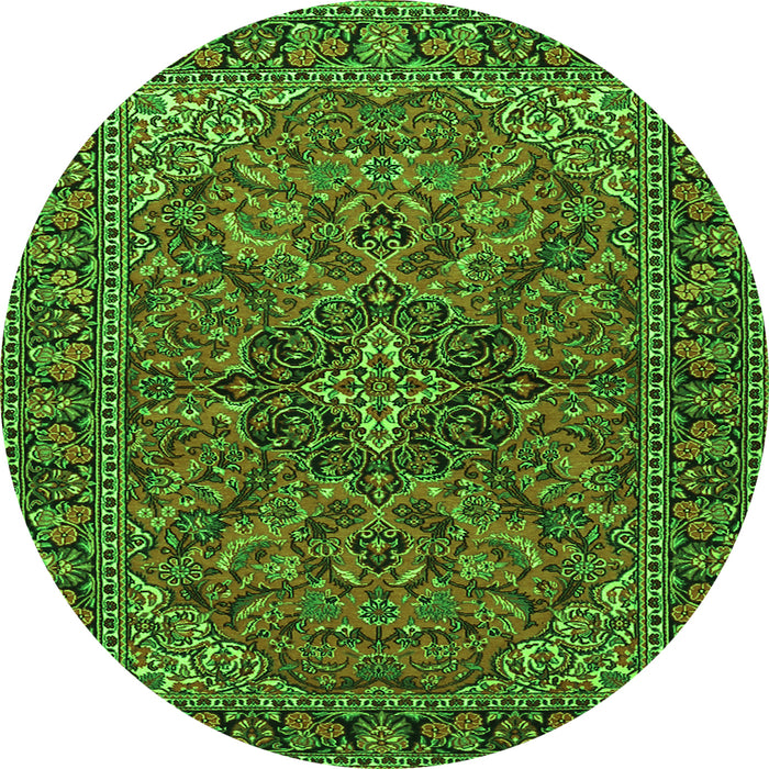 Square Persian Green Traditional Rug, tr2021grn