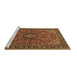 Sideview of Machine Washable Persian Brown Traditional Rug, wshtr2021brn