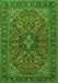 Serging Thickness of Machine Washable Persian Green Traditional Area Rugs, wshtr2021grn