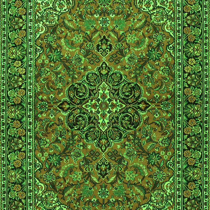 Serging Thickness of Machine Washable Persian Green Traditional Area Rugs, wshtr2021grn