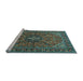 Sideview of Machine Washable Persian Light Blue Traditional Rug, wshtr2021lblu