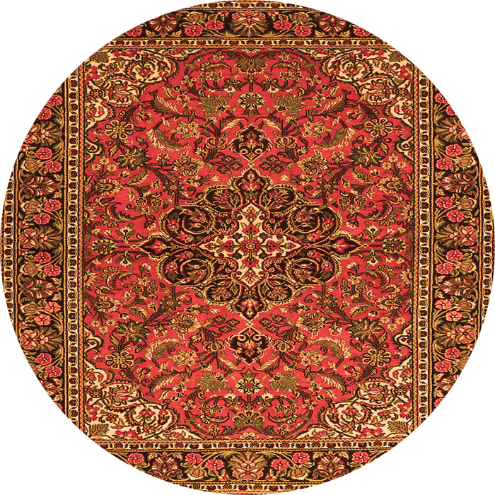 Square Persian Orange Traditional Rug, tr2021org