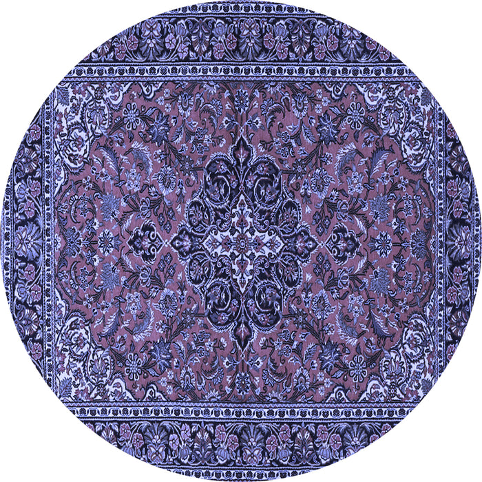 Round Persian Blue Traditional Rug, tr2021blu