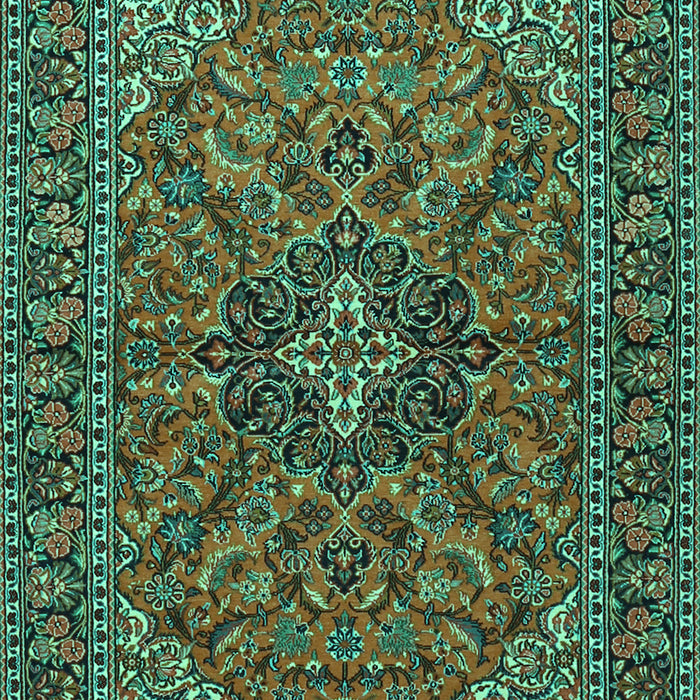 Machine Washable Persian Turquoise Traditional Area Rugs, wshtr2021turq