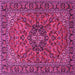 Square Machine Washable Persian Pink Traditional Rug, wshtr2021pnk