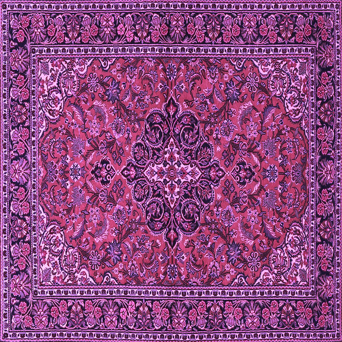 Square Machine Washable Persian Purple Traditional Area Rugs, wshtr2021pur