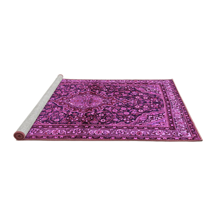 Sideview of Machine Washable Persian Purple Traditional Area Rugs, wshtr2022pur