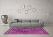 Machine Washable Persian Purple Traditional Area Rugs in a Living Room, wshtr2022pur