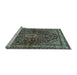 Sideview of Machine Washable Persian Light Blue Traditional Rug, wshtr2022lblu