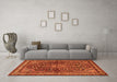 Machine Washable Persian Orange Traditional Area Rugs in a Living Room, wshtr2022org