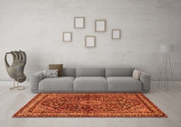 Machine Washable Persian Orange Traditional Rug, wshtr2022org