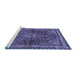 Sideview of Machine Washable Persian Blue Traditional Rug, wshtr2022blu