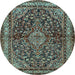 Round Persian Light Blue Traditional Rug, tr2022lblu