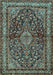 Machine Washable Persian Light Blue Traditional Rug, wshtr2022lblu