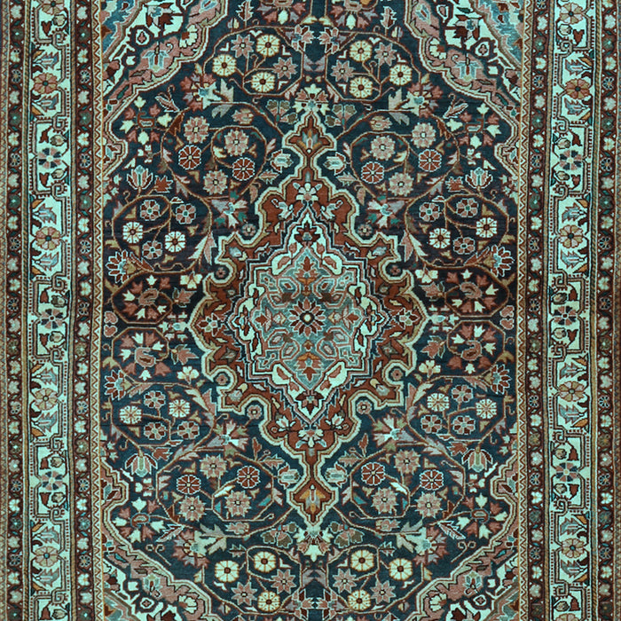 Machine Washable Persian Light Blue Traditional Rug, wshtr2022lblu