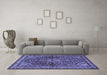 Machine Washable Persian Blue Traditional Rug in a Living Room, wshtr2022blu