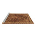 Sideview of Machine Washable Persian Brown Traditional Rug, wshtr2022brn