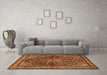 Machine Washable Persian Brown Traditional Rug in a Living Room,, wshtr2022brn