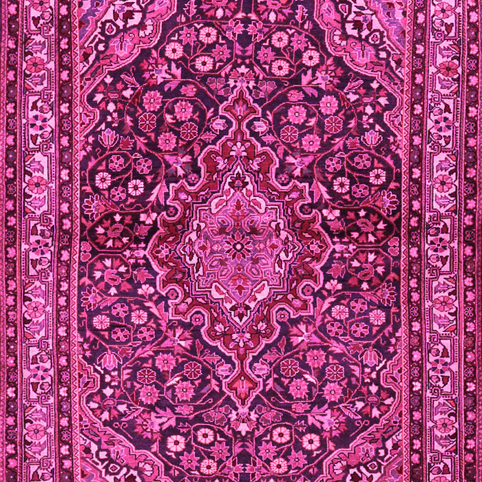 Machine Washable Persian Pink Traditional Rug, wshtr2022pnk