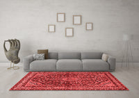 Machine Washable Persian Red Traditional Rug, wshtr2022red