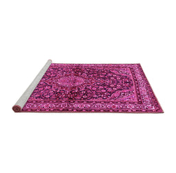 Sideview of Machine Washable Persian Pink Traditional Rug, wshtr2022pnk