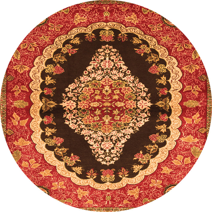 Machine Washable Medallion Orange Traditional Area Rugs, wshtr2023org