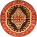 Machine Washable Medallion Orange Traditional Area Rugs, wshtr2023org