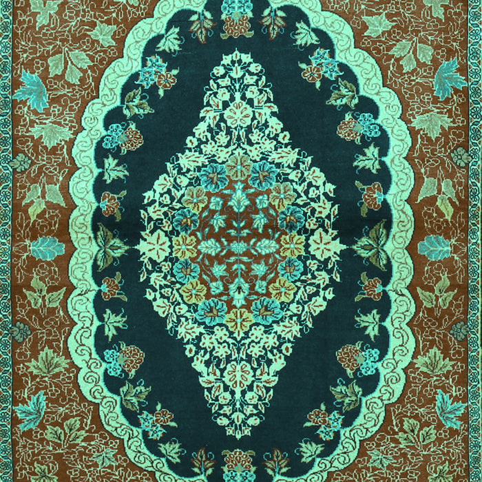 Medallion Turquoise Traditional Rug, tr2023turq