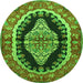 Machine Washable Medallion Green Traditional Area Rugs, wshtr2023grn