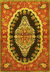 Medallion Yellow Traditional Rug, tr2023yw