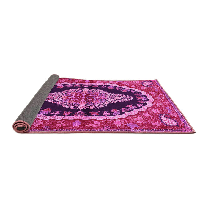 Sideview of Medallion Pink Traditional Rug, tr2023pnk