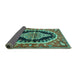 Sideview of Medallion Turquoise Traditional Rug, tr2023turq