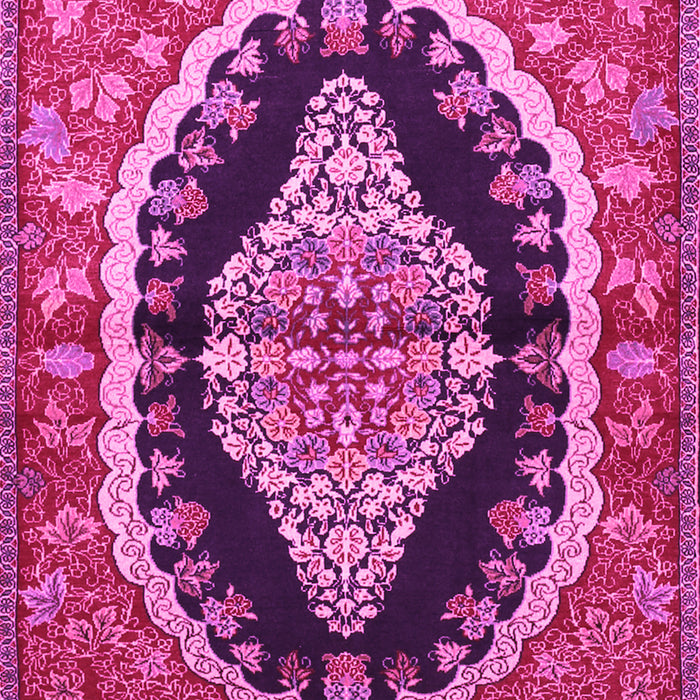 Machine Washable Medallion Pink Traditional Rug, wshtr2023pnk