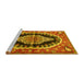 Sideview of Machine Washable Medallion Yellow Traditional Rug, wshtr2023yw