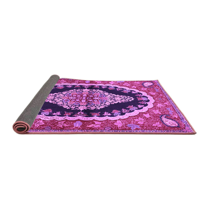 Sideview of Medallion Purple Traditional Rug, tr2023pur