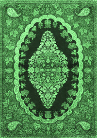 Medallion Emerald Green Traditional Rug, tr2023emgrn