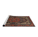 Sideview of Machine Washable Traditional Dark Gold Brown Rug, wshtr2024